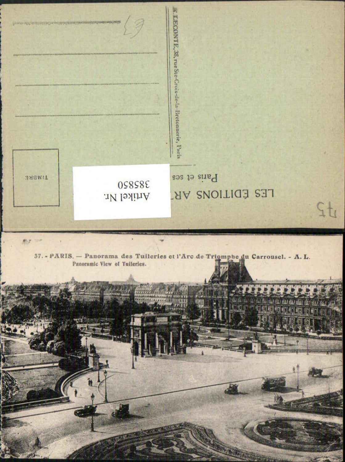 385850,Ile-de-France Paris Panorama des Tuileries et Arc de Triomphe du Carrousel