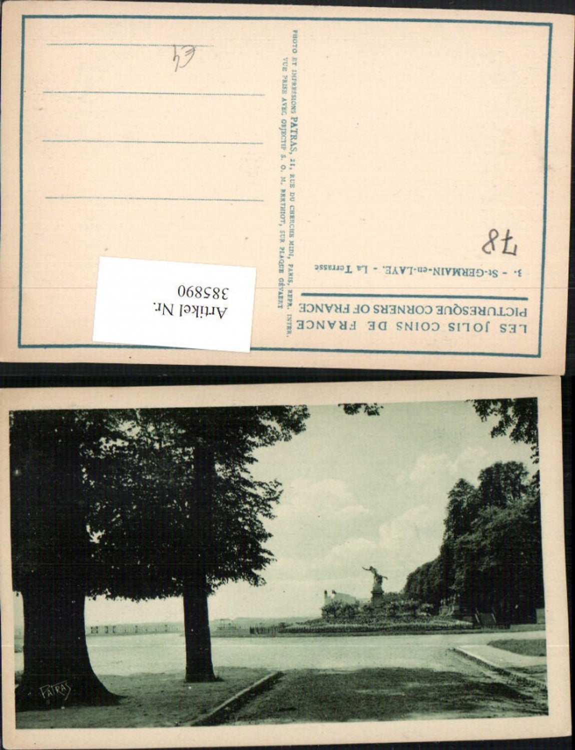 385890,Ile-de-France Yvelines St-Germain-en-Laye La Terrasse Statue