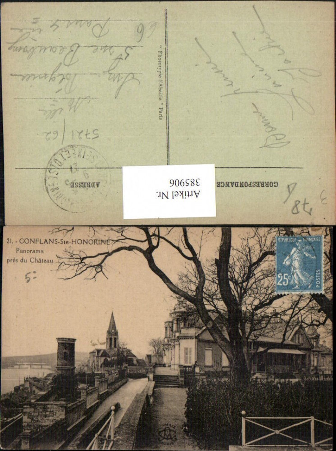 385906,Ile-de-France Yvelines Conflans-Ste-Honorine Panorama pres du Chateau Schloss