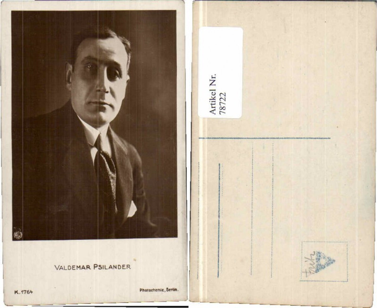 78722,Valdemar Psilander Photochemie Berlin K.1764