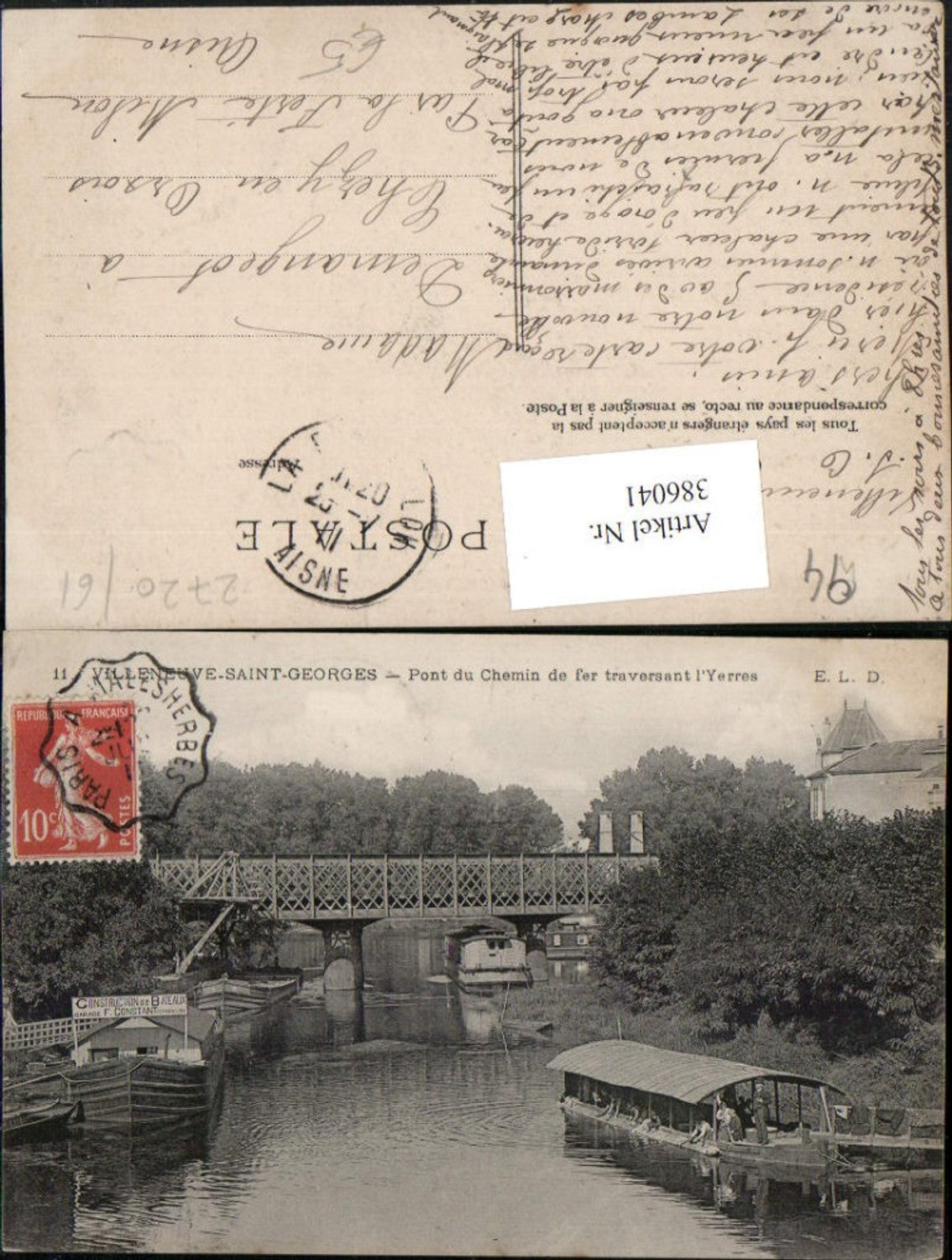386041,Ile-de-France Val-de-Marne Villeneuve-Saint-Georges Pont du Chemin Brücke Boote