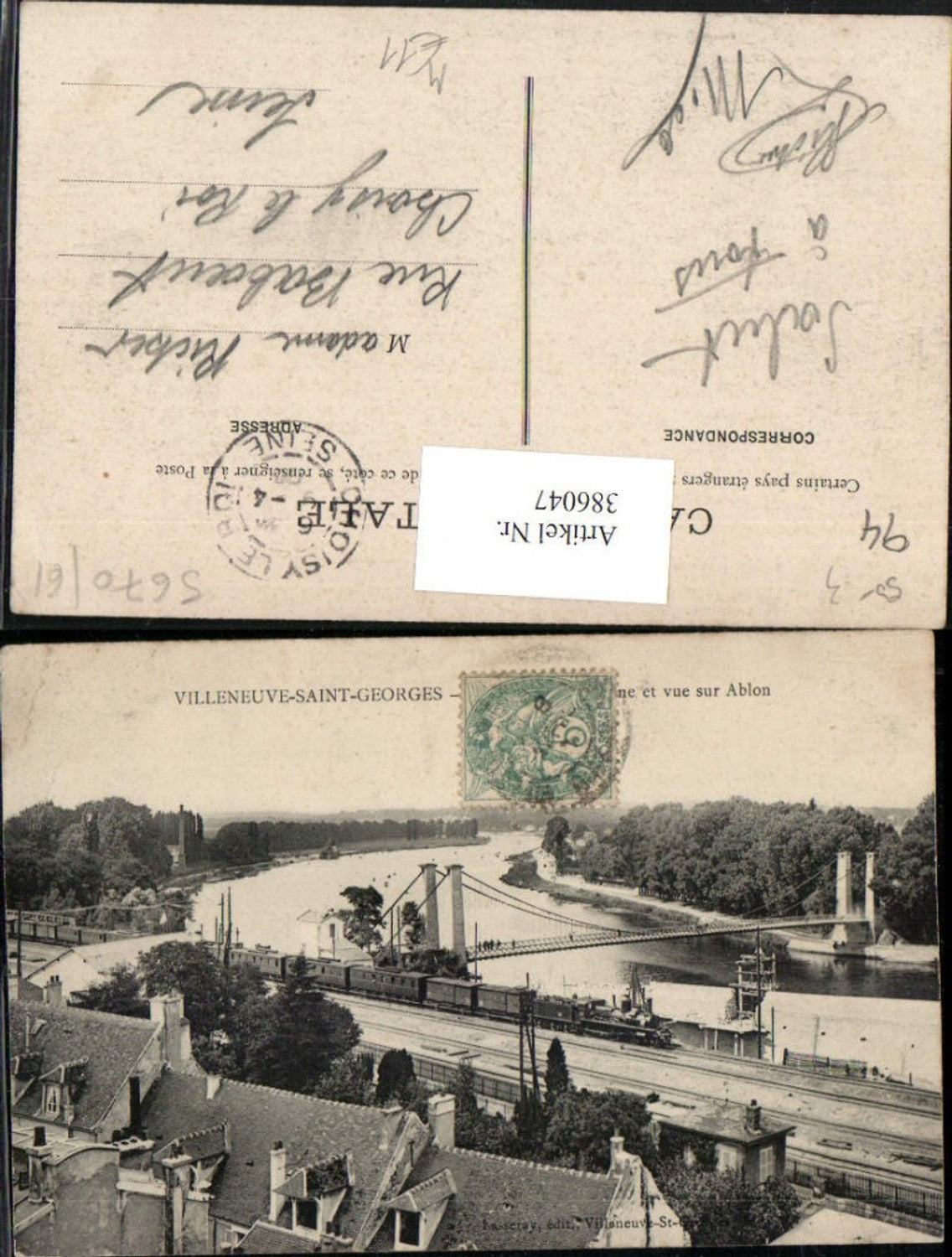 386047,Ile-de-France Val-de-Marne Villeneuve-Saint-Georges Pont et vue sur Ablon Brücke