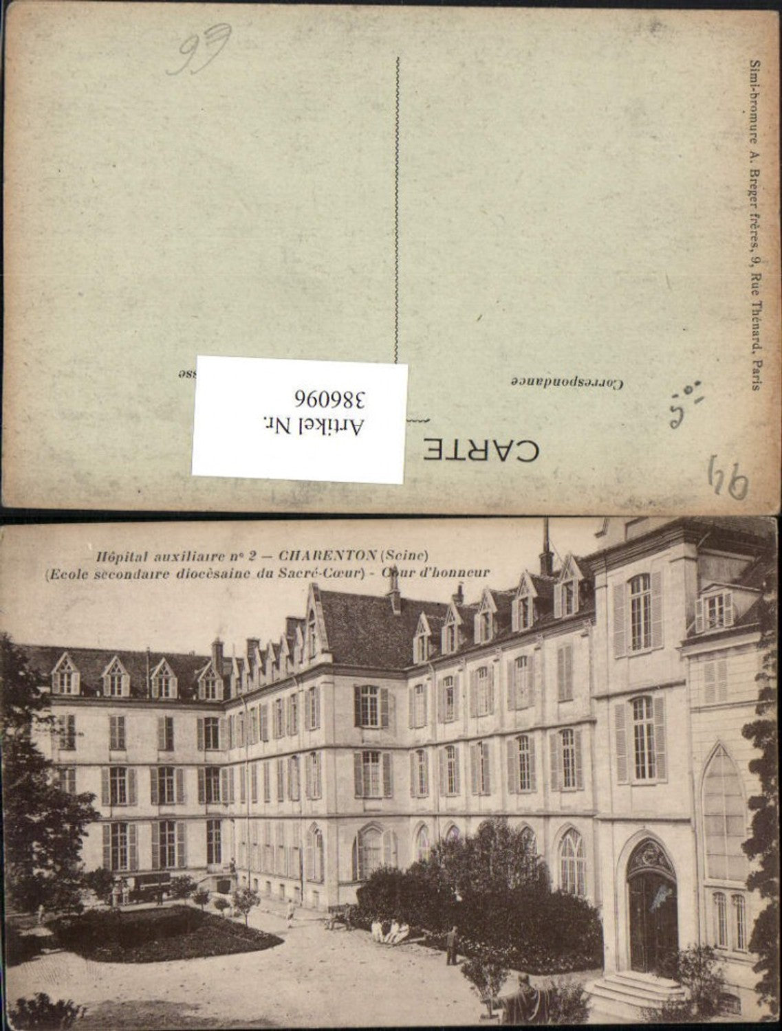 386096,Ile-de-France Val-de-Marne Charenton Hopital auxiliaire 2 Ecole du Sacre-Coeur Spital