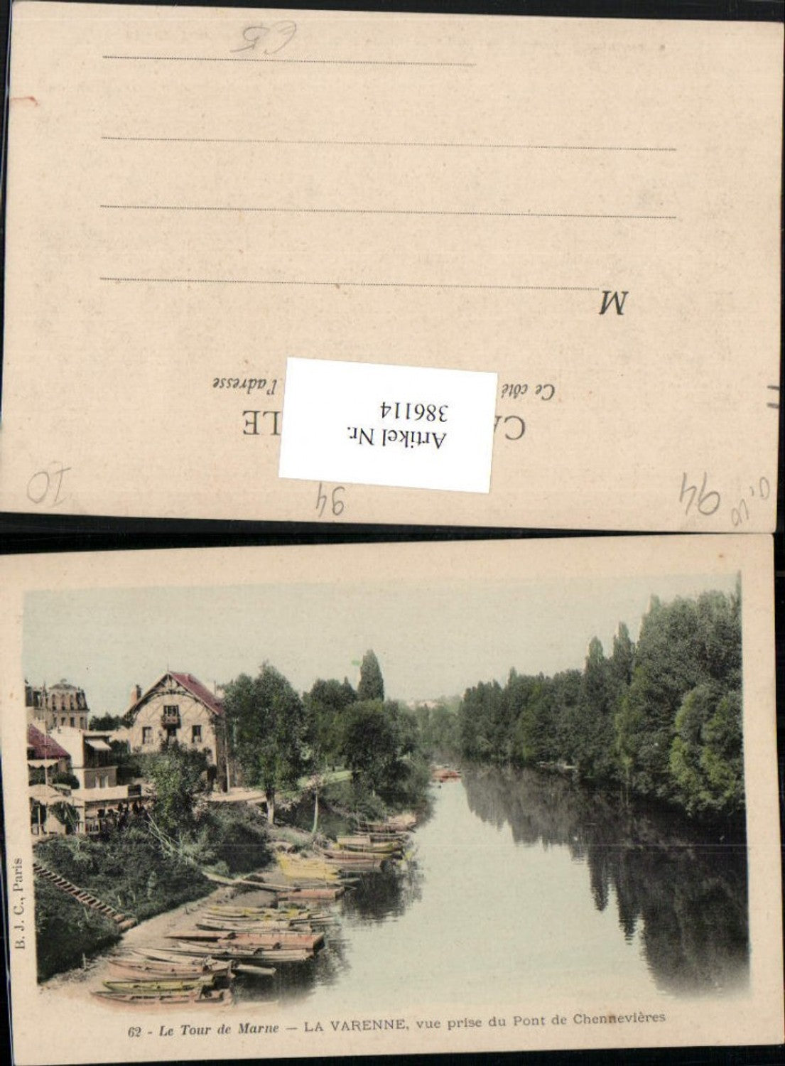 386114,Ile-de-France Val-de-Marne La Varenne vue prise du Pont de Chennevieres Fluss Boote