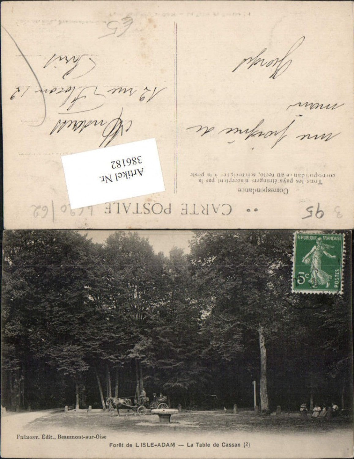 386182,Ile-de-France Val-Oise Isle-Adam Foret La Table de Cassan Wald Tisch