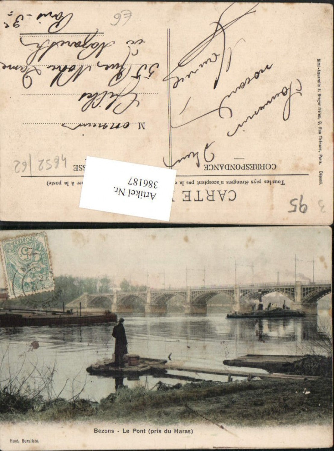 386187,Ile-de-France Val-Oise Bezons Le Pont pris du Haras Brücke