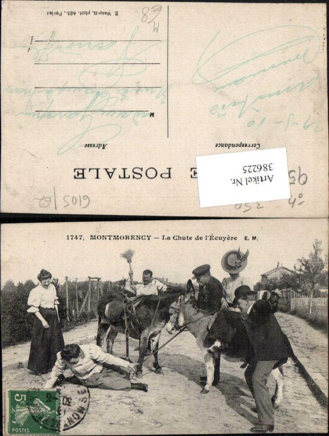 386225,Ile-de-France Val-Oise Montmorency La Chute de l'Ecuyere Personen Eseln