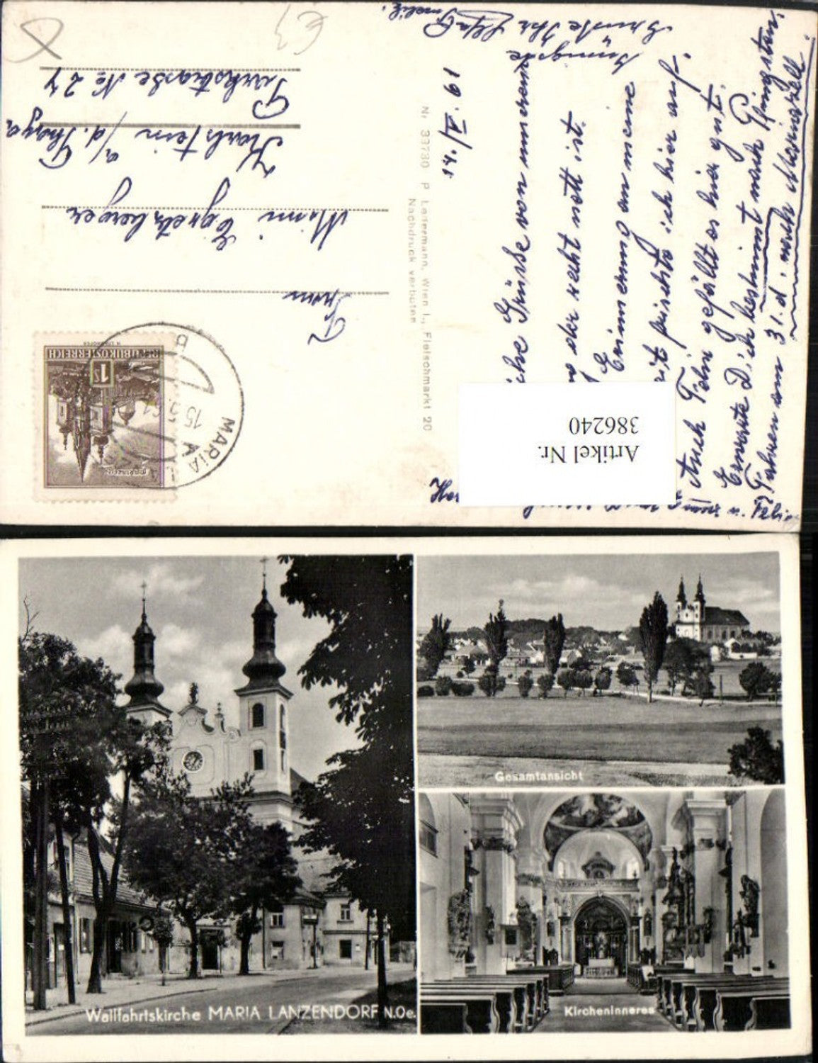 386240,Maria Lanzendorf Totale Wallfahrtskirche Kirche Innenansicht Mehrbildkarte