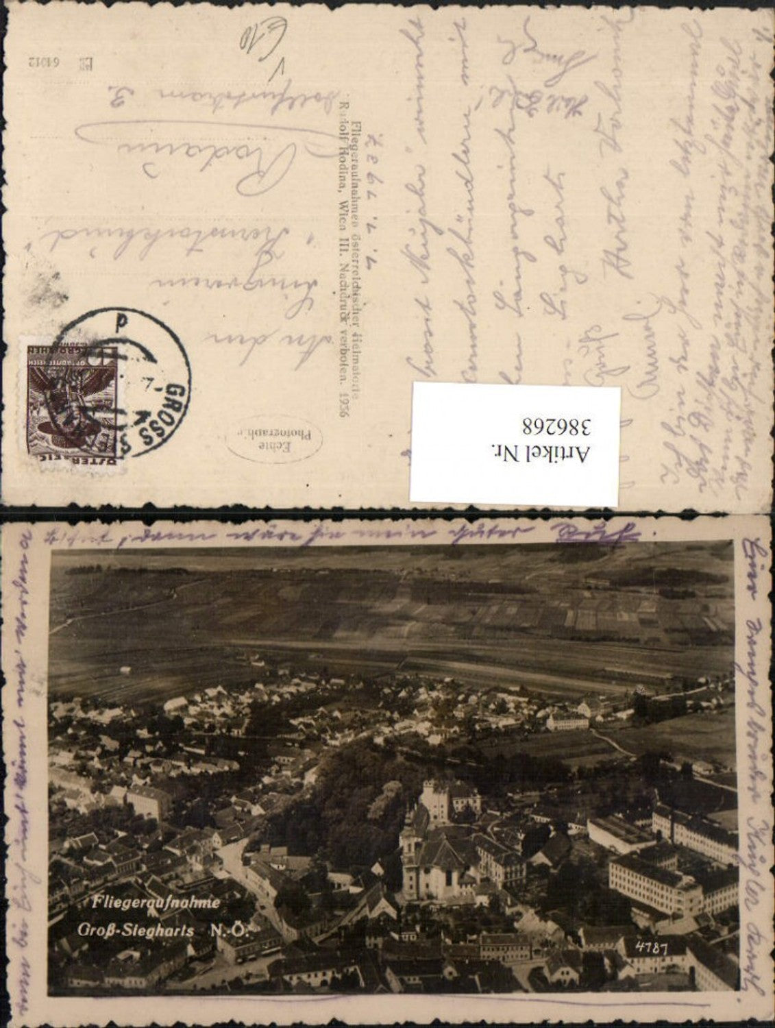386268, Groß-Siegharts Total aerial view pub Rudolf Hodina 4181