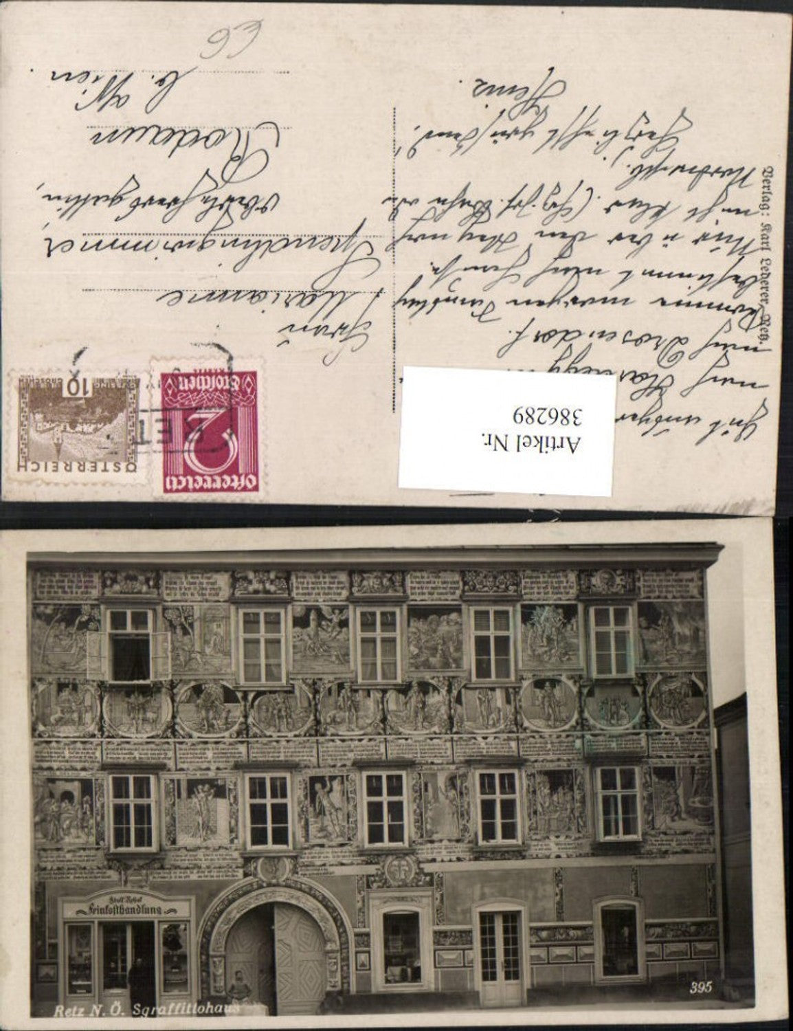 386289,Retz Sgraffitohaus Feinkosthandlung Gebäude