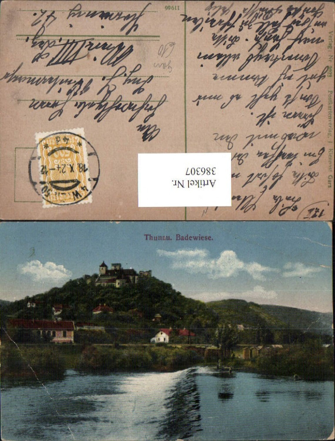 386307,Thunau Badewiese Wehr Burgruine Gars Kirche