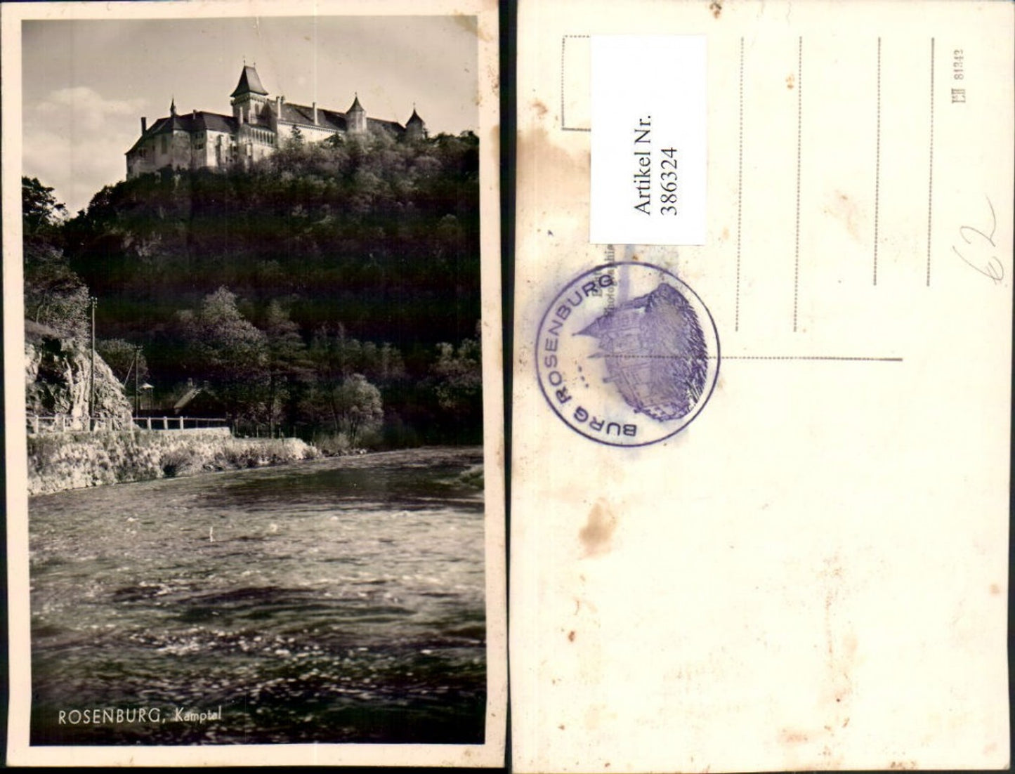 386324,Rosenburg im Kamptal Blick zum Schloss