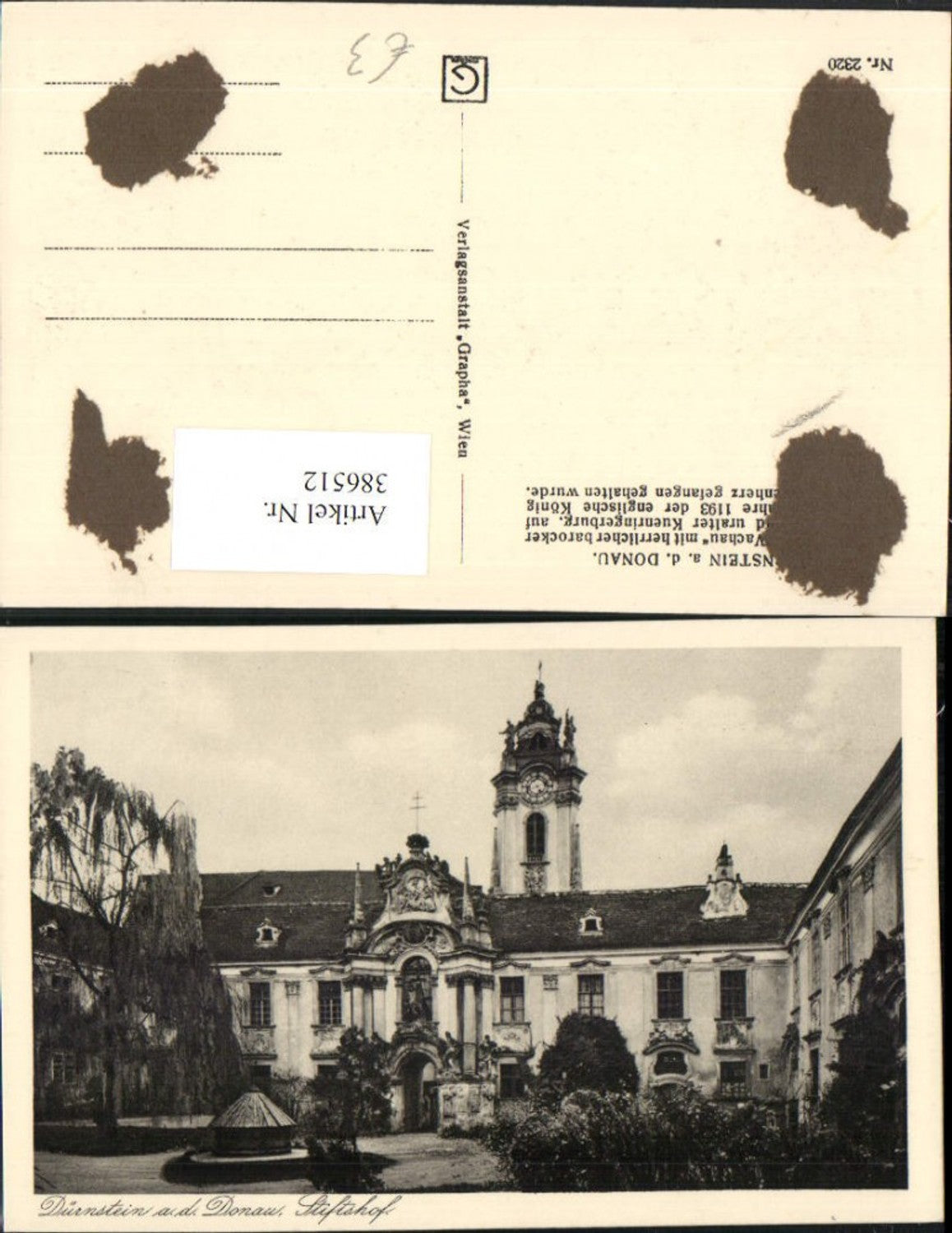 386512,Dürnstein an d. Donau Stiftshof Kirche Turm