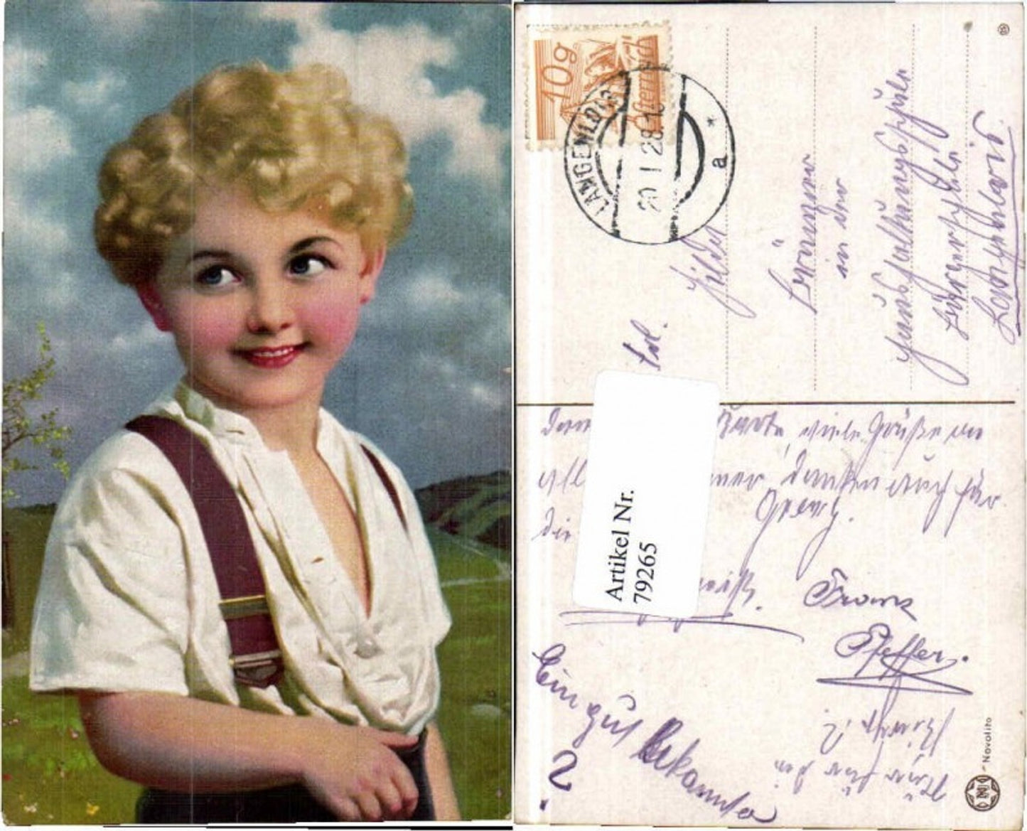 79265,Süsser Junge gelocktes Blondes Haar Novolito