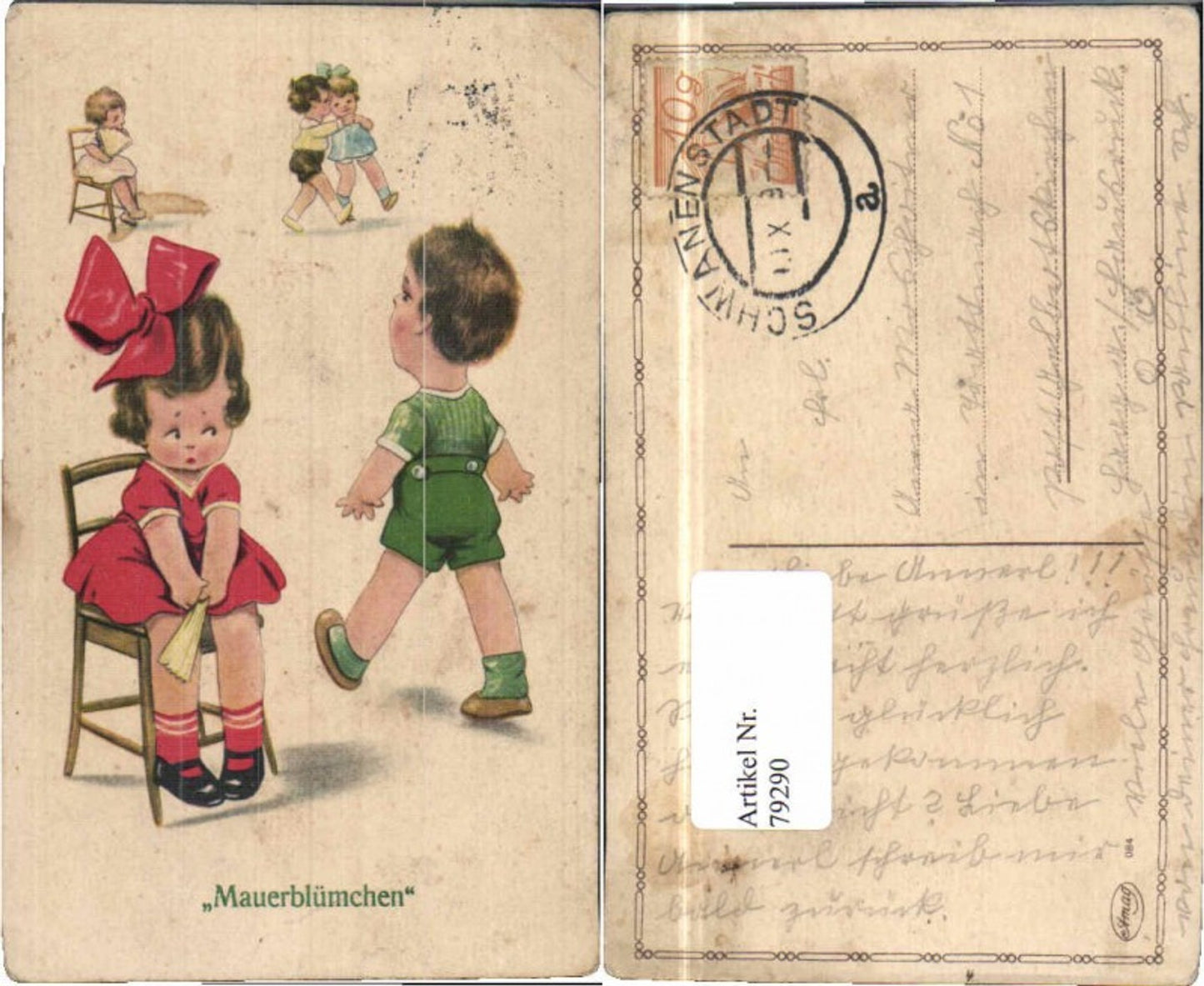 79290, Wallflower Shy girl in armchair AMAG