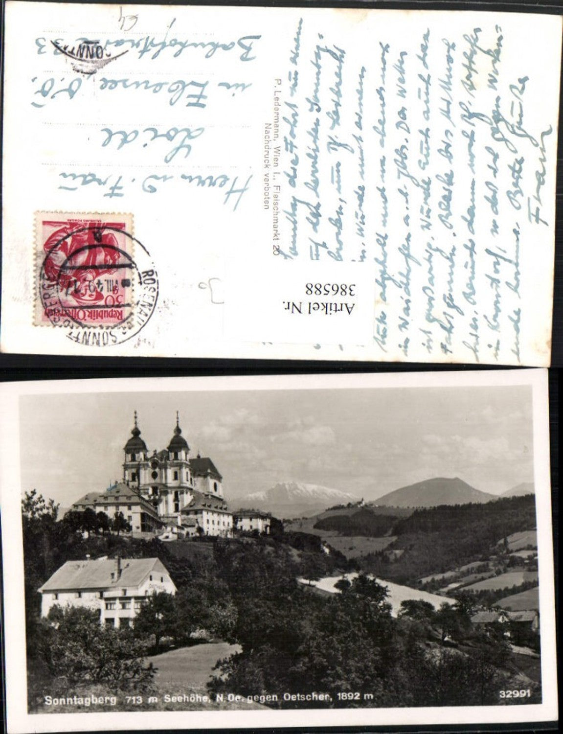 386588,Sonntagberg Basilika Kirche geg. Ötscher