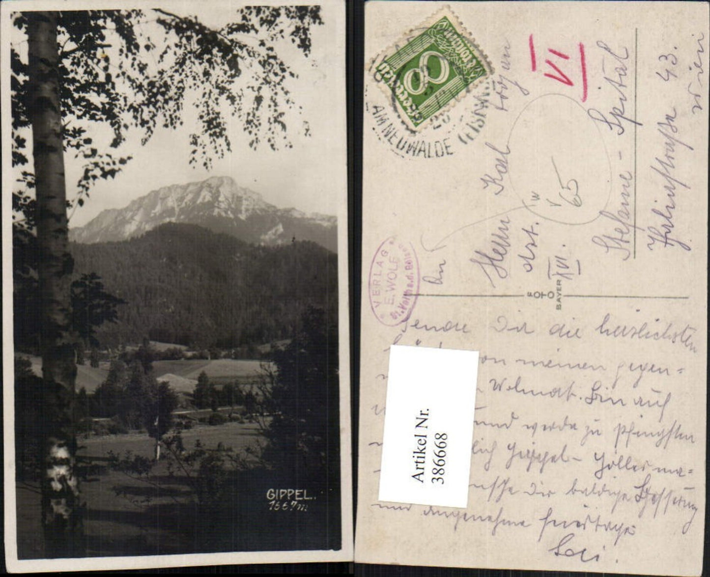 386668,Foto AK Gippel b. St. Aegyd am Neuwalde Bergkulisse pub Foto E. Wolf St Veith Gölsen