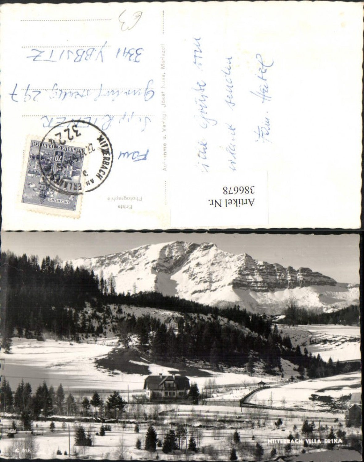 386678,Mitterbach am Erlaufsee Villa Erika Bergkulisse Winterbild