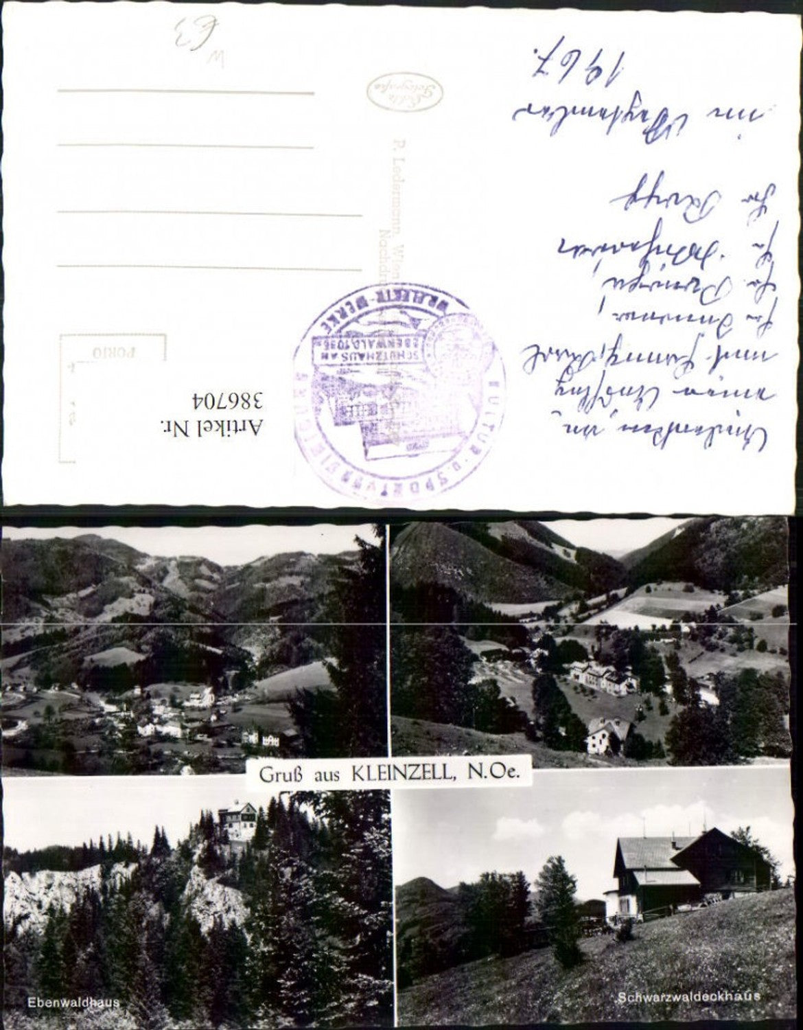 386704,Gruß aus Kleinzell Totale Ebenwaldhaus Schwarzwaldeckhaus Mehrbildkarte