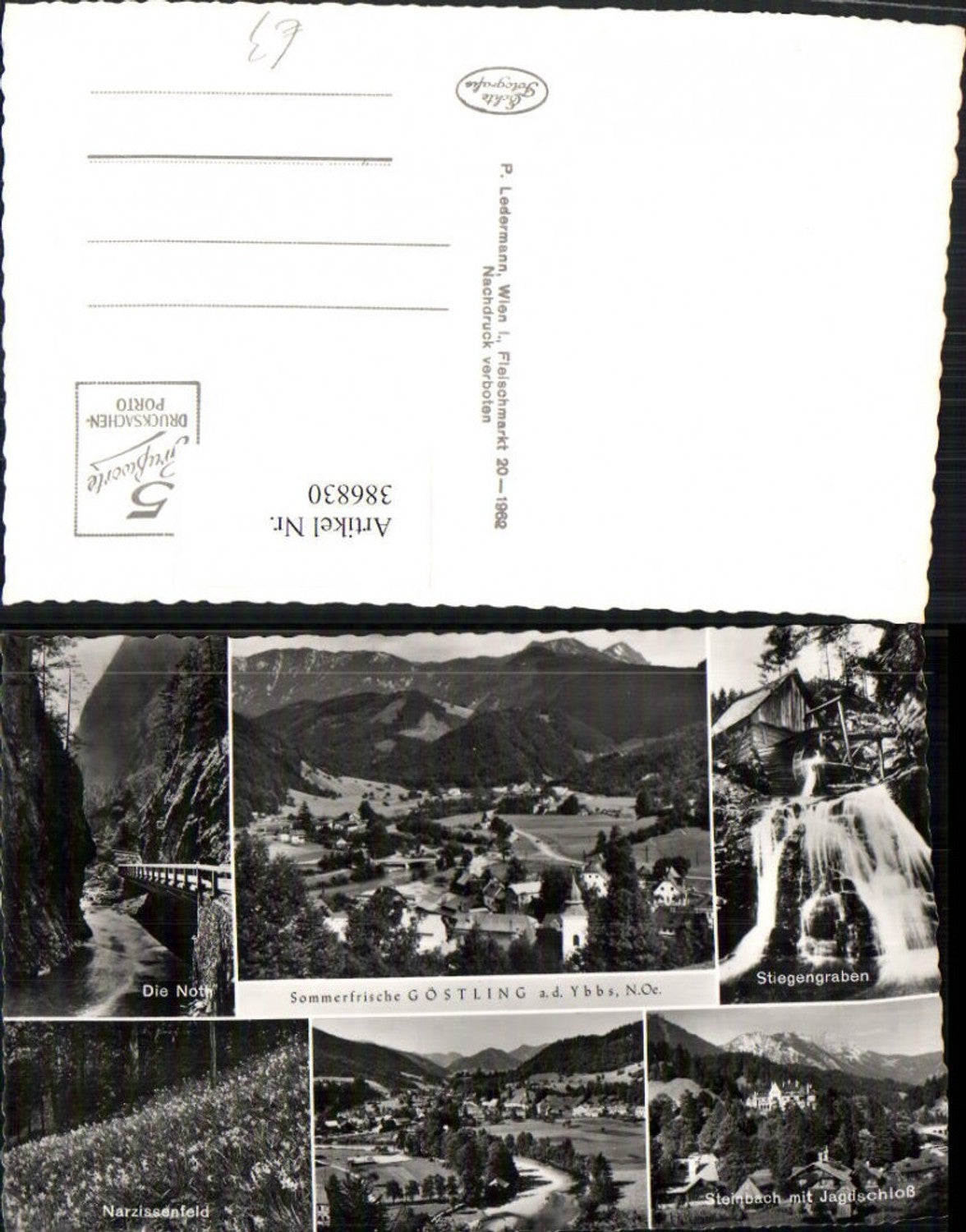 386830,Gösting an d. Ybbs Totale Stiegengraben Wasserfall Mühle Jagdschloss Mehrbildkarte