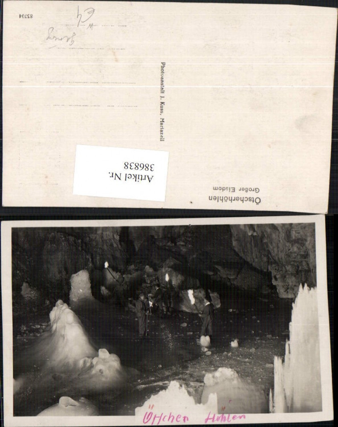 386838,Foto AK Ötscherhöhlen b. Lackenhof Großer Eisdom