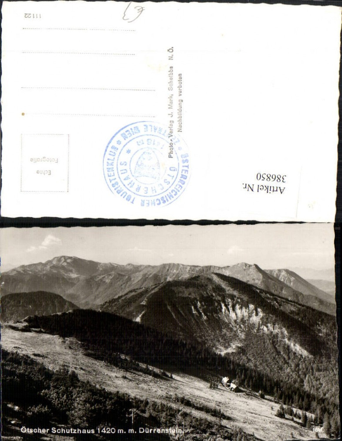 386850,Ötscher Schutzhaus Berghütte b. Lackenhof m. Dürrenstein Bergkulisse