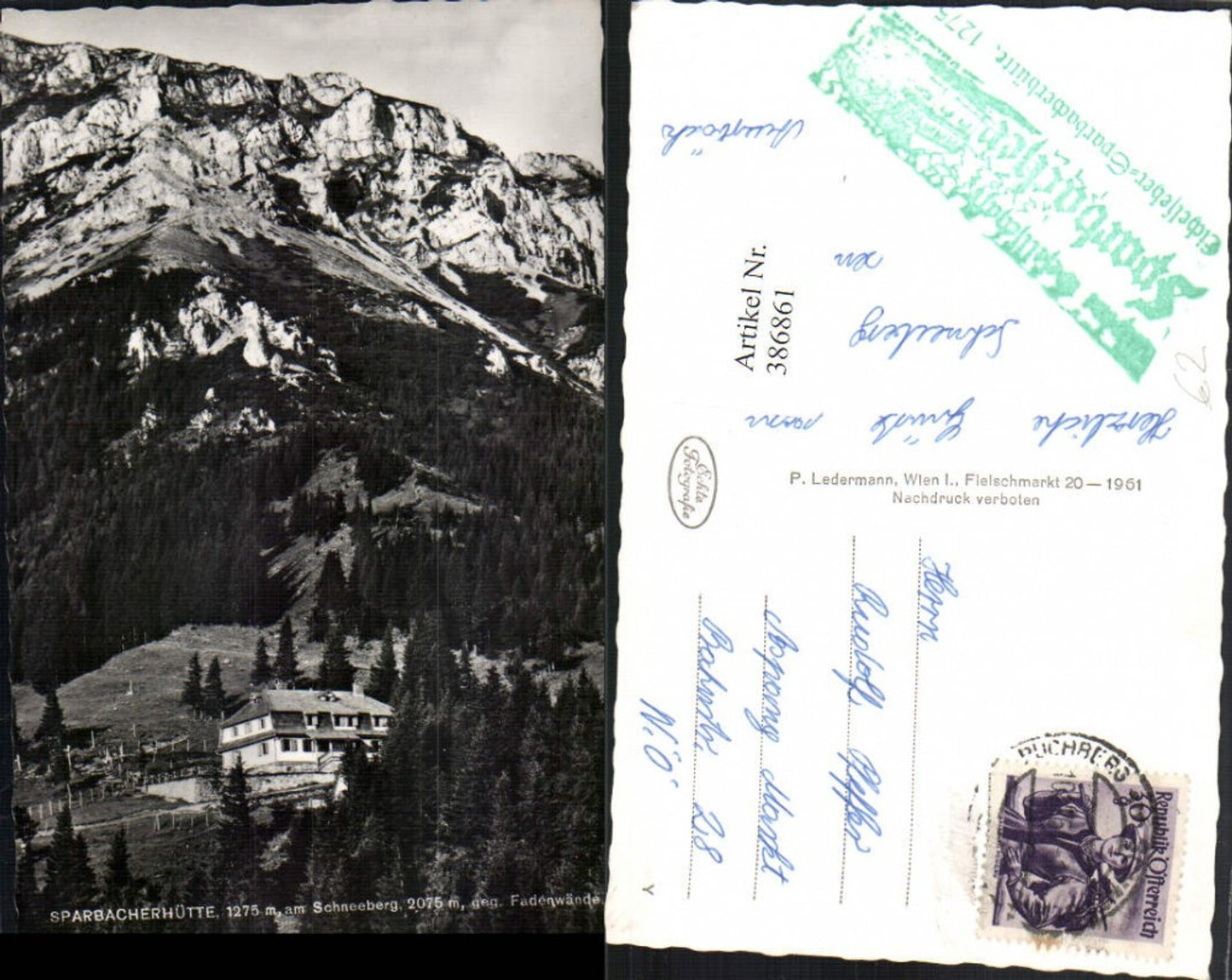 386861,Sparbacherhütte Berghütte am Schneeberg b. Puchberg Fadenwände