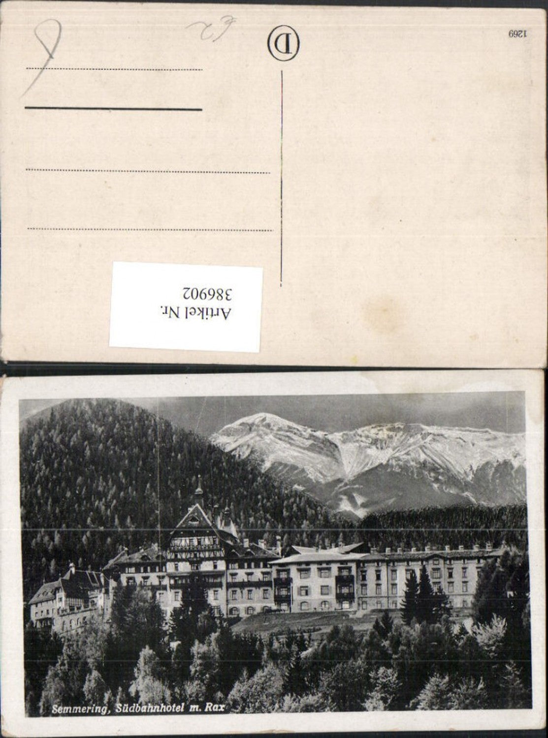 386902,Semmering Südbahnhotel m. Rax Bergkulisse