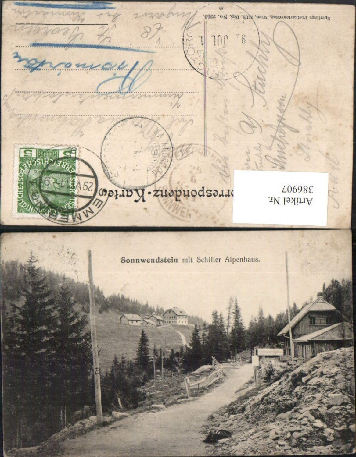 386907,Sonnwendstein b. Semmering Schiller Alpenhaus pub Sperling 2353