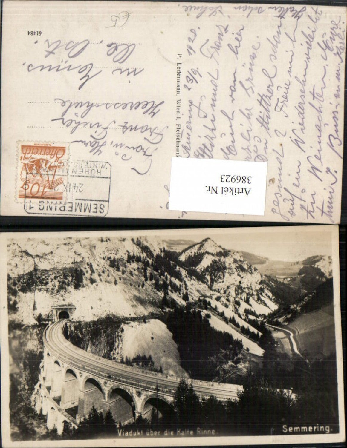 386923,Semmering Viadukt über die Kalte Rinne Tunnel