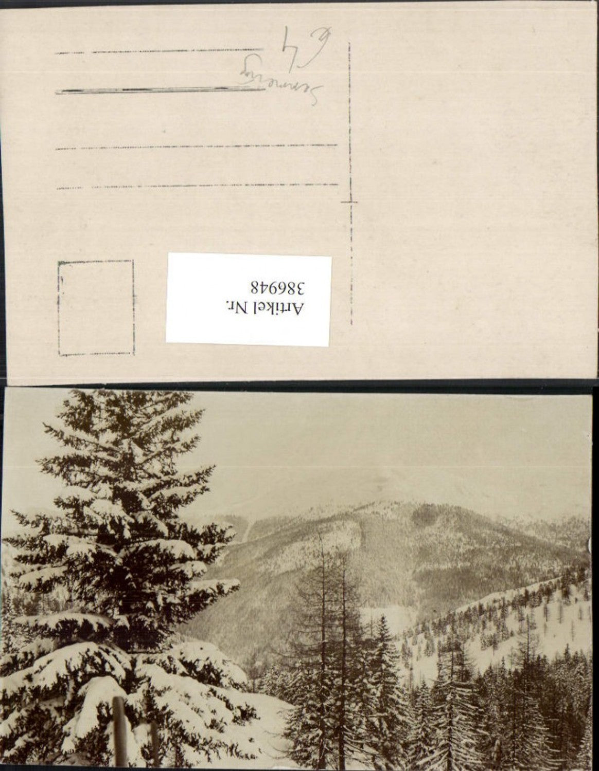 386948,Foto AK Semmering Bergkulisse Winterbild