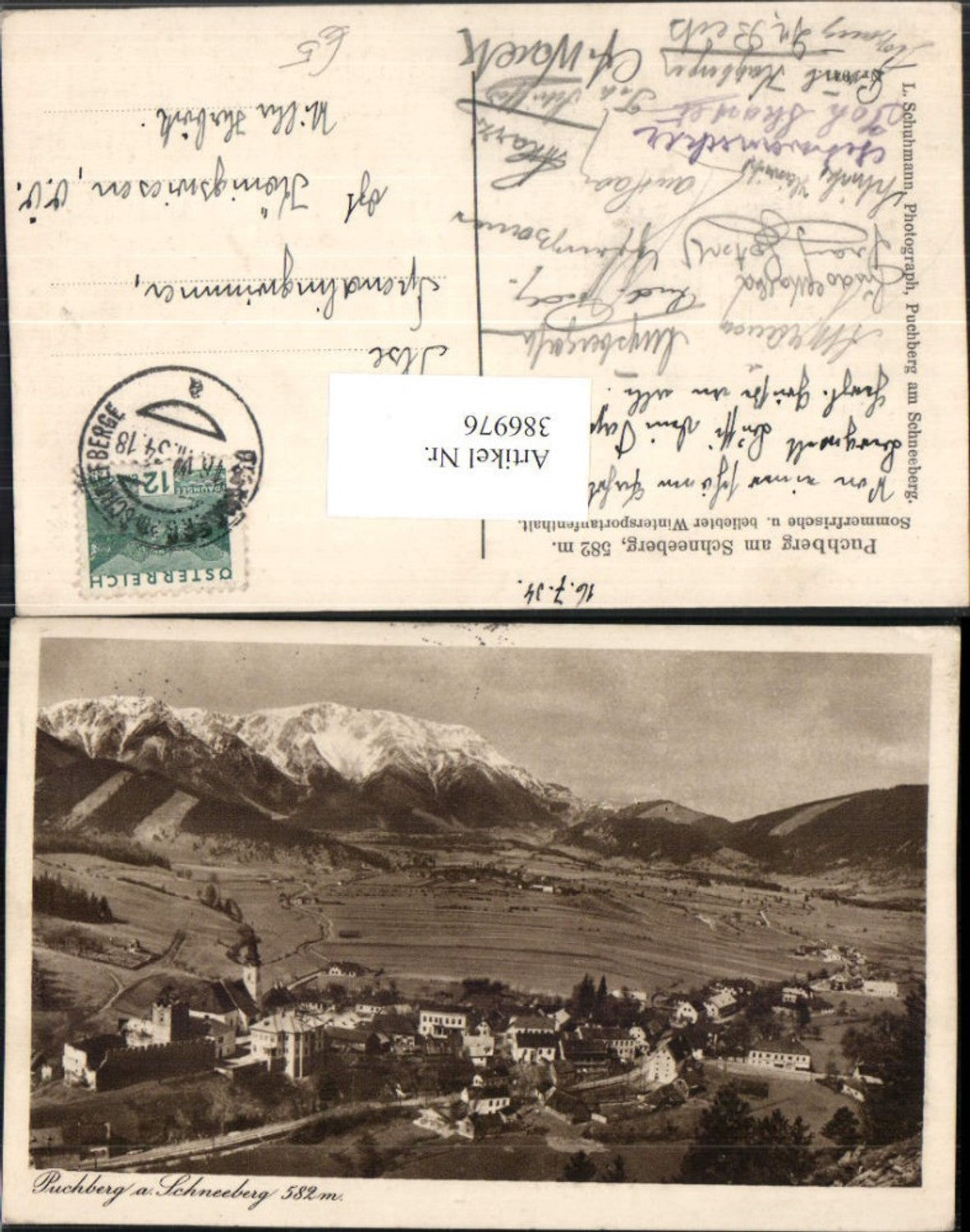 386976,Puchberg am Schneeberg Totale Bergkulisse