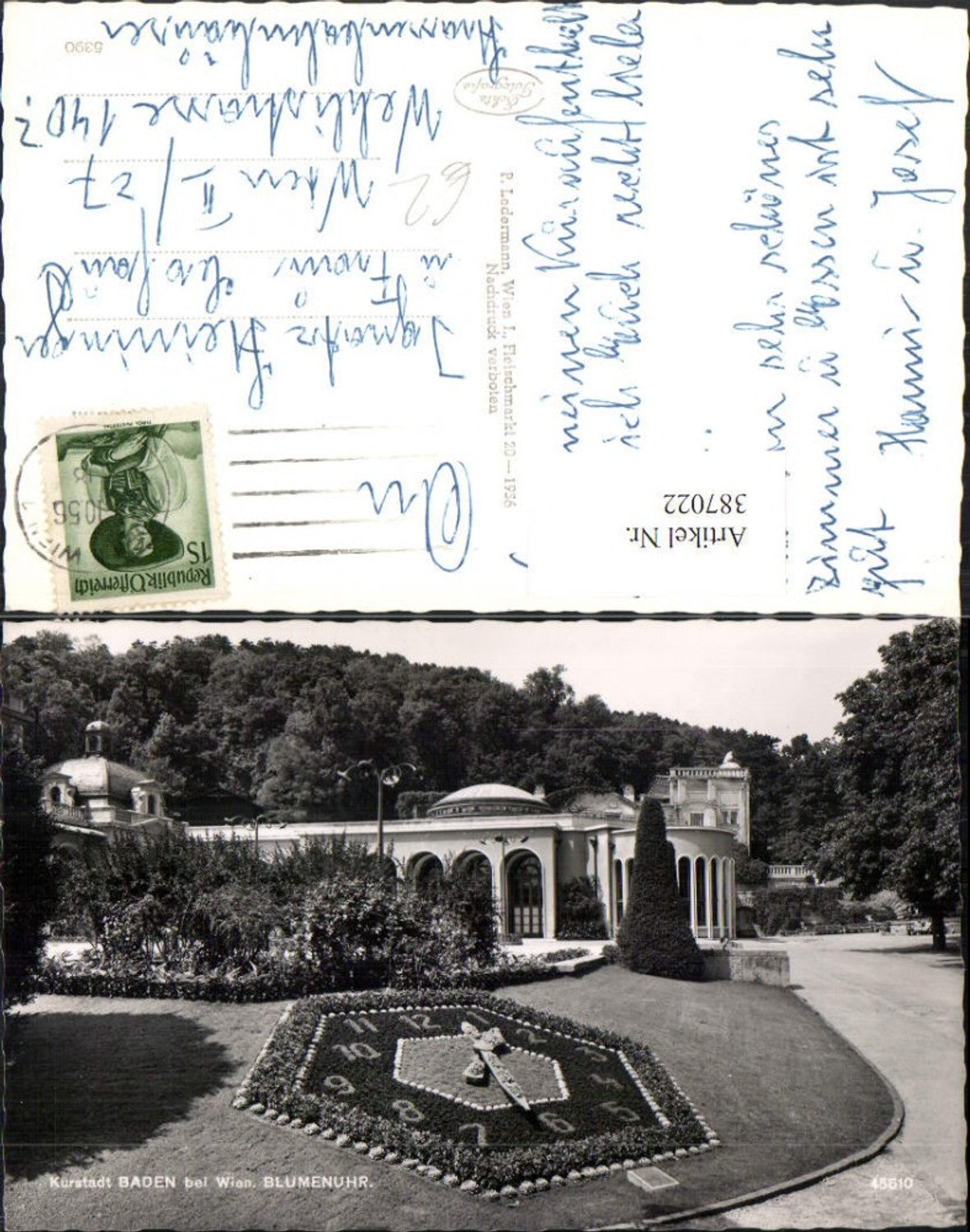 387022,Baden b. Wien Blumenuhr