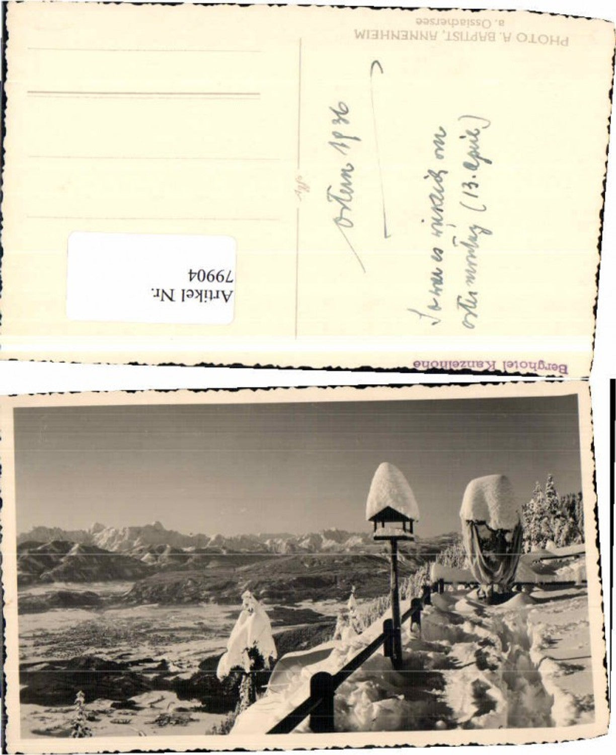 79904,Fotokarte Villach Kanzelbahn Hotel Annenheim Ossiach 1936