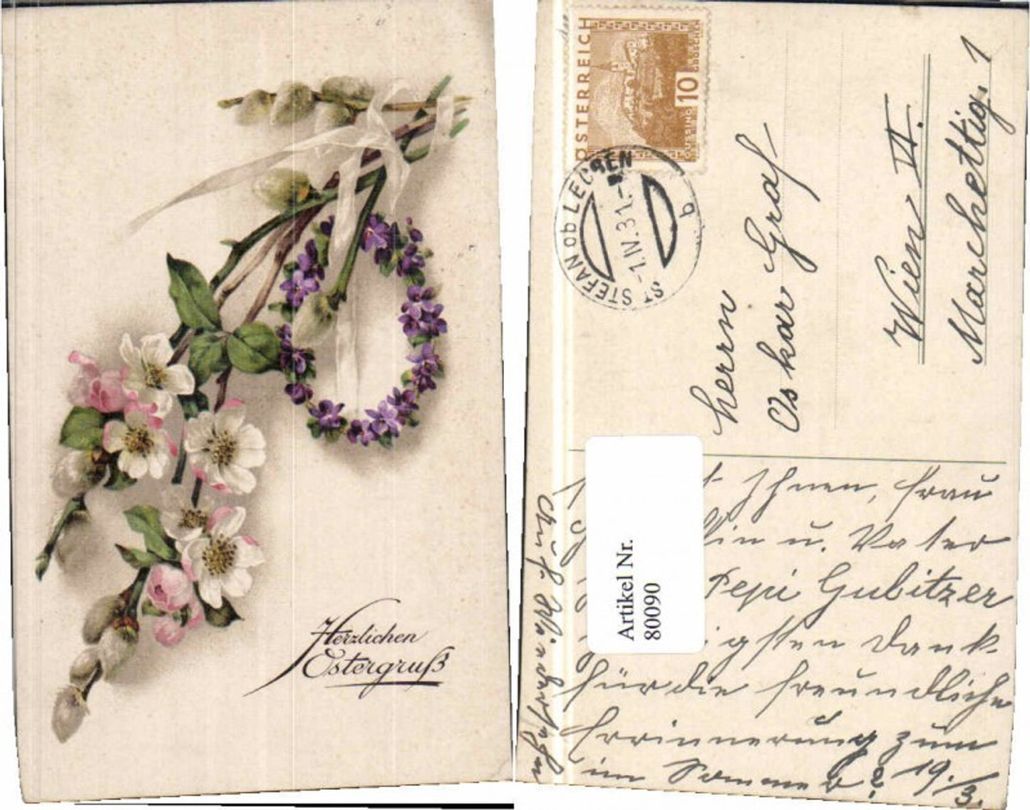 80090,Ostern Blumen Palmkätzchen St Stefan Leoben gel