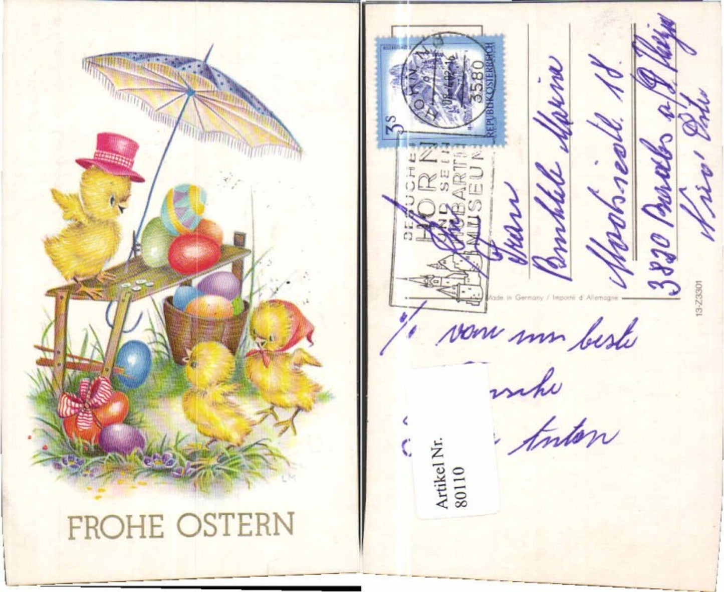 80110,Ostern Küken Ostereier verkauf vermenschlicht Schirm