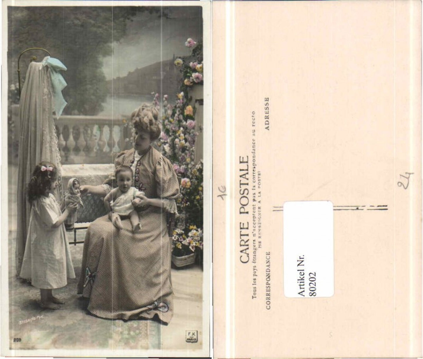 80202, Girl with mother & doll and baby Stebbing Atelier