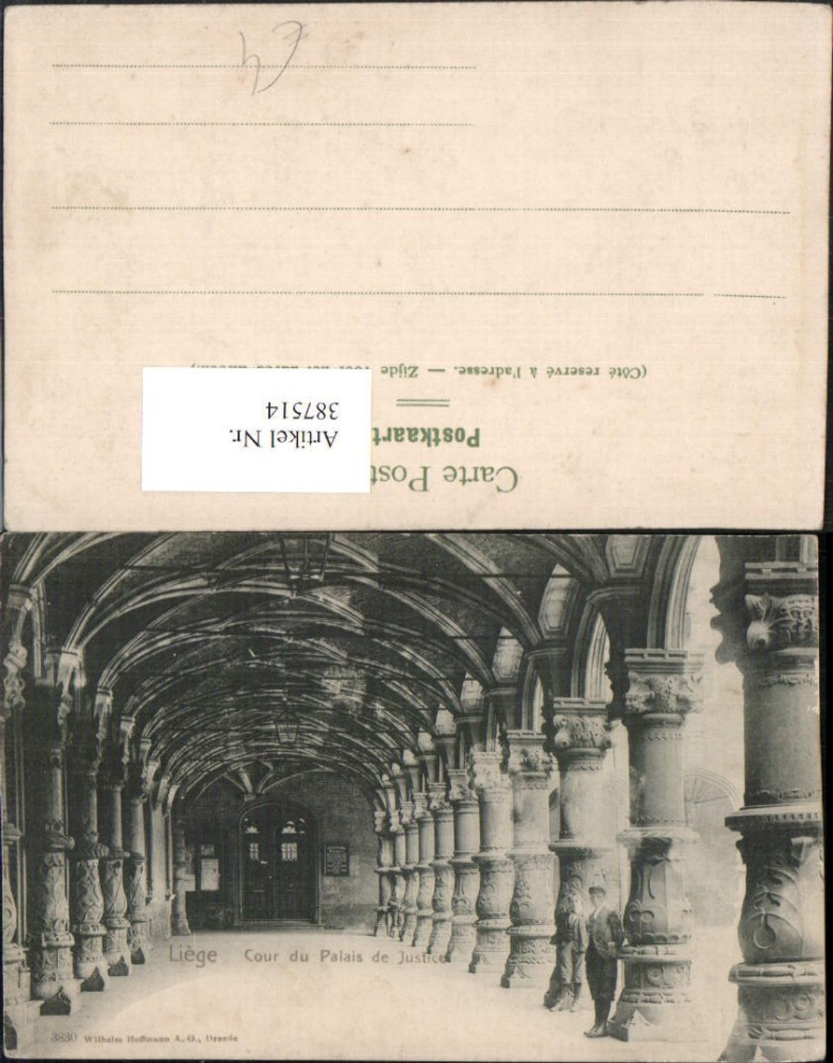 387514,Belgium Liege Cour du Palais de Justice Justizpalast Gang