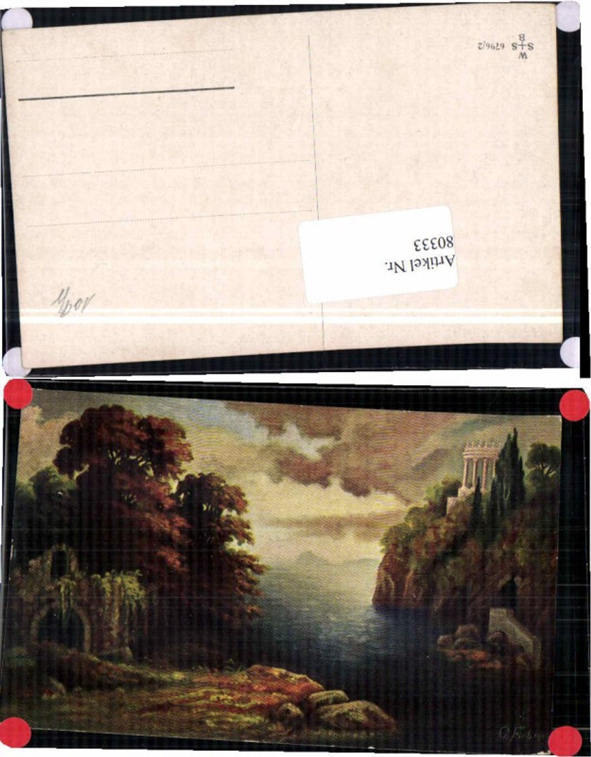 80333,G. Fiebiger Künstlerkarte Meer Wald