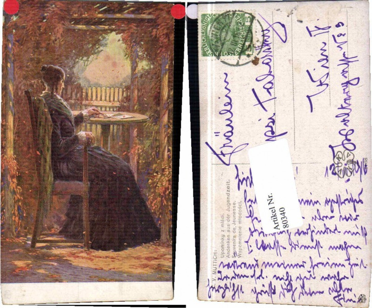 80340,C.V. Muttich Andenken an d. Jugendzeit Frau Liebesbrief