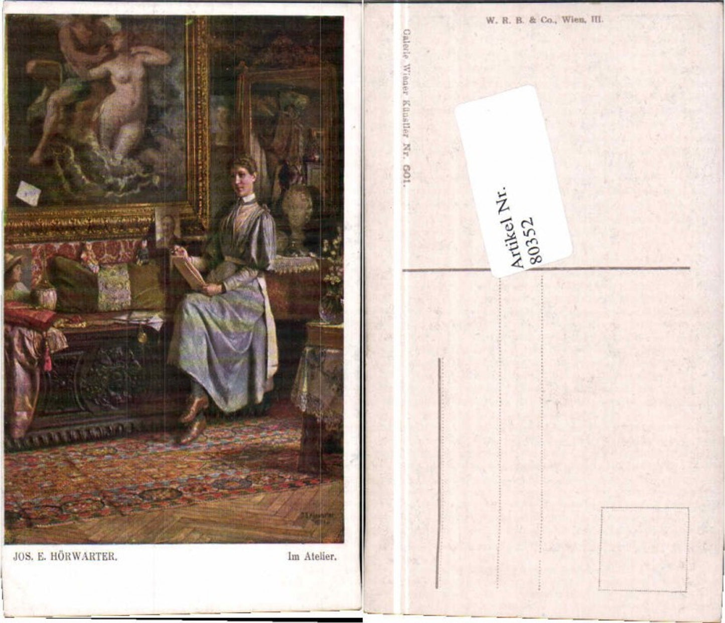 80352,Josef E. Hörwarter Atelier Frau zeichnet Puppen