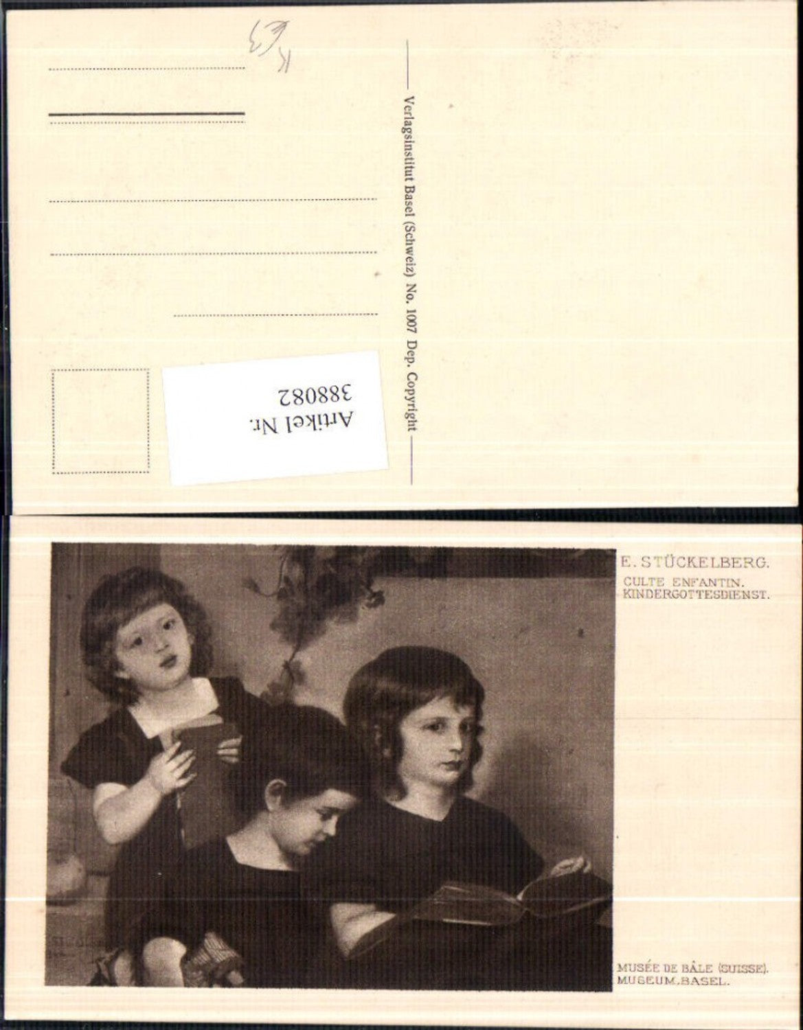 388082,Künstler Ak E. Stückelberg Kindergottesdienst Kinder Lesen Buch Religion