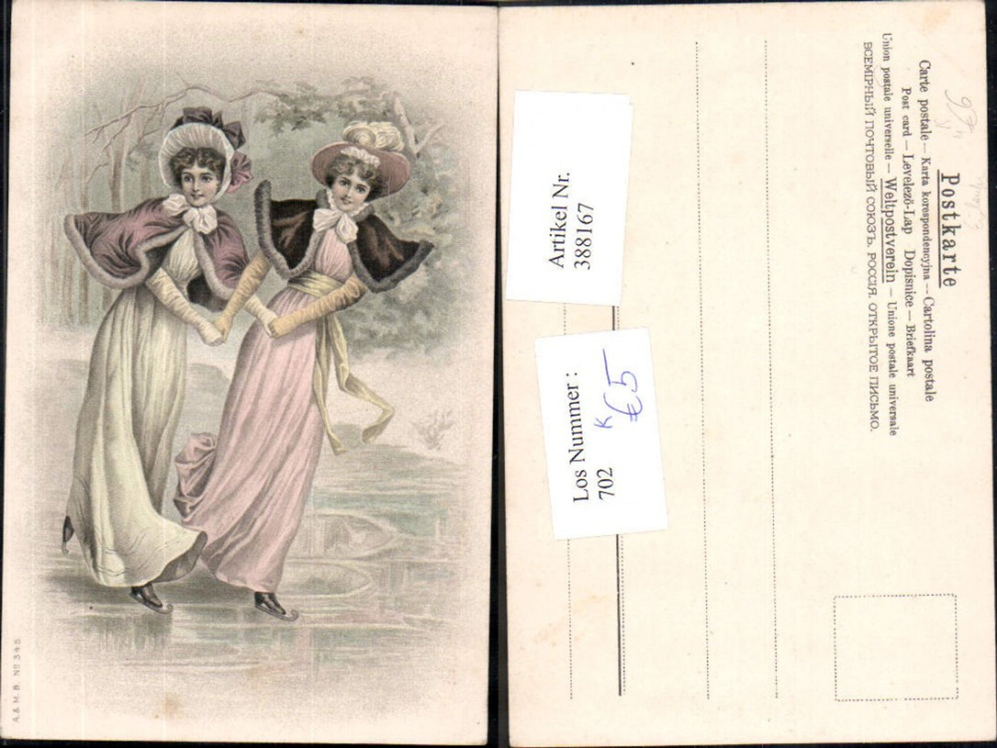 388167,Künstler Ak Frauen Glamour Eislaufen Schlittschuhlaufen Wintersport