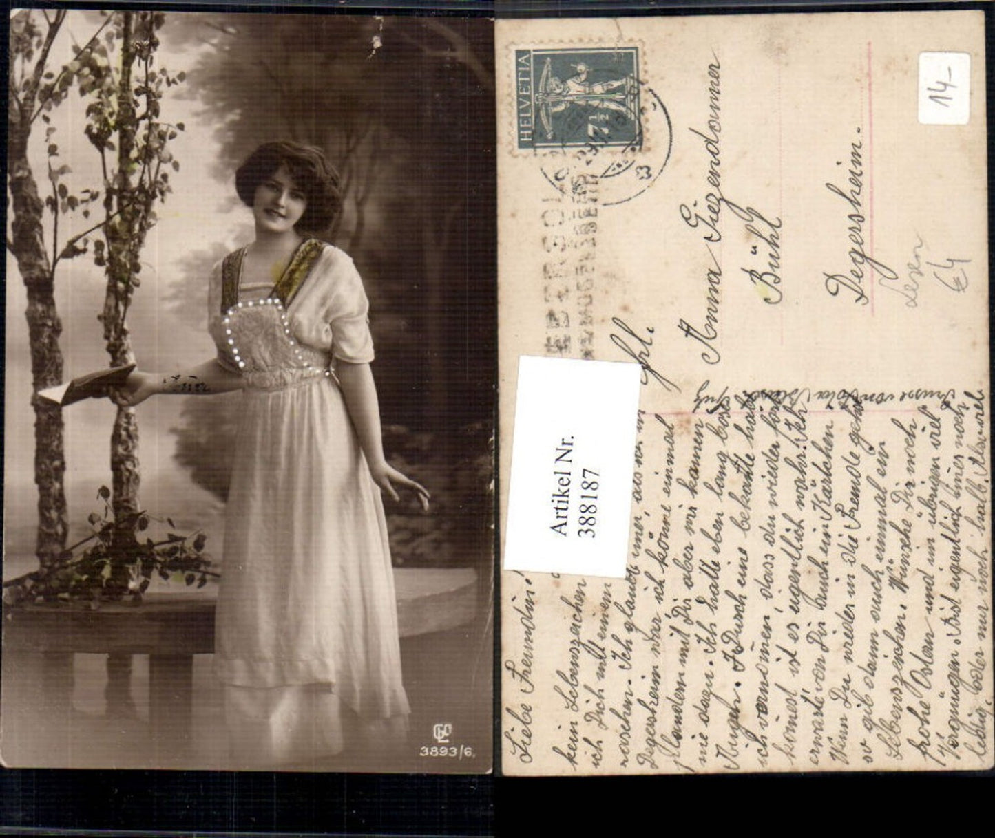 388187, Woman in Dress Reading Book