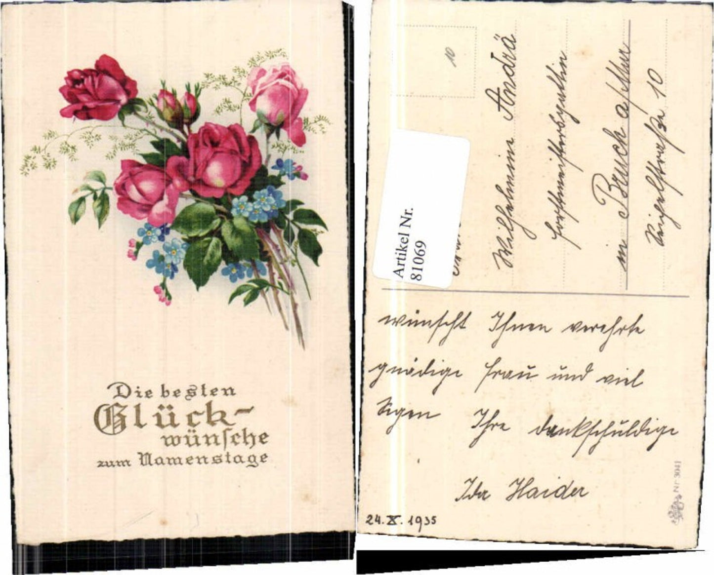 81069,Namenstag Rosen Blumen Erika Nr 3041