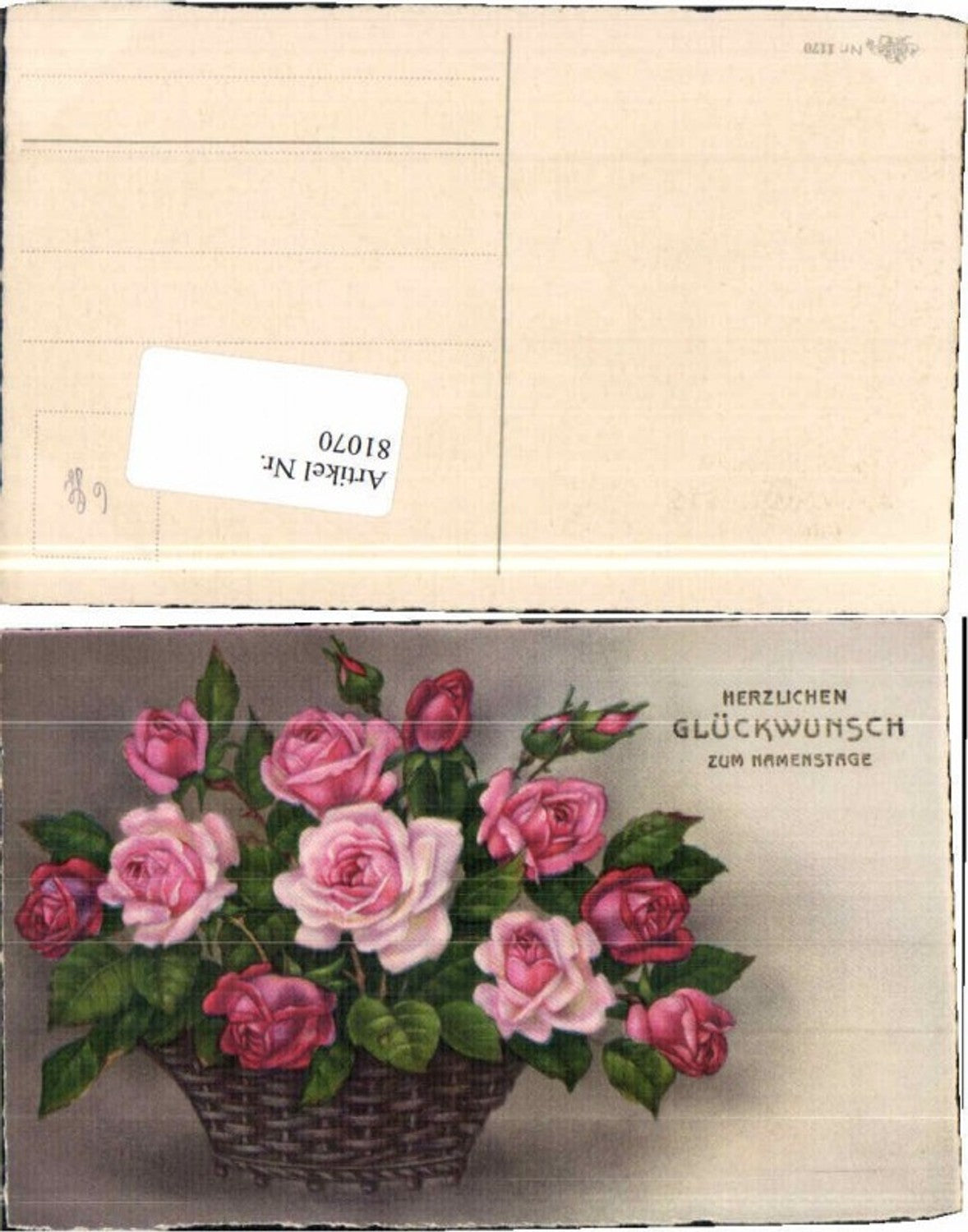 81070,Namenstag Rosen Korb Blumen Erika Nr 1170