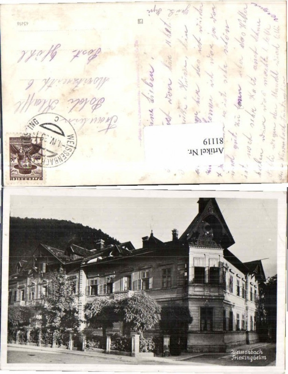 81119,Weissenbach a.d. Triesing Strassenpartie beim Heim 1935