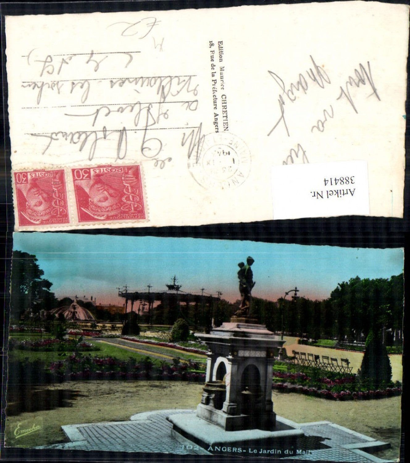 388414,Statue Monument Angers Le Jardin du Mail