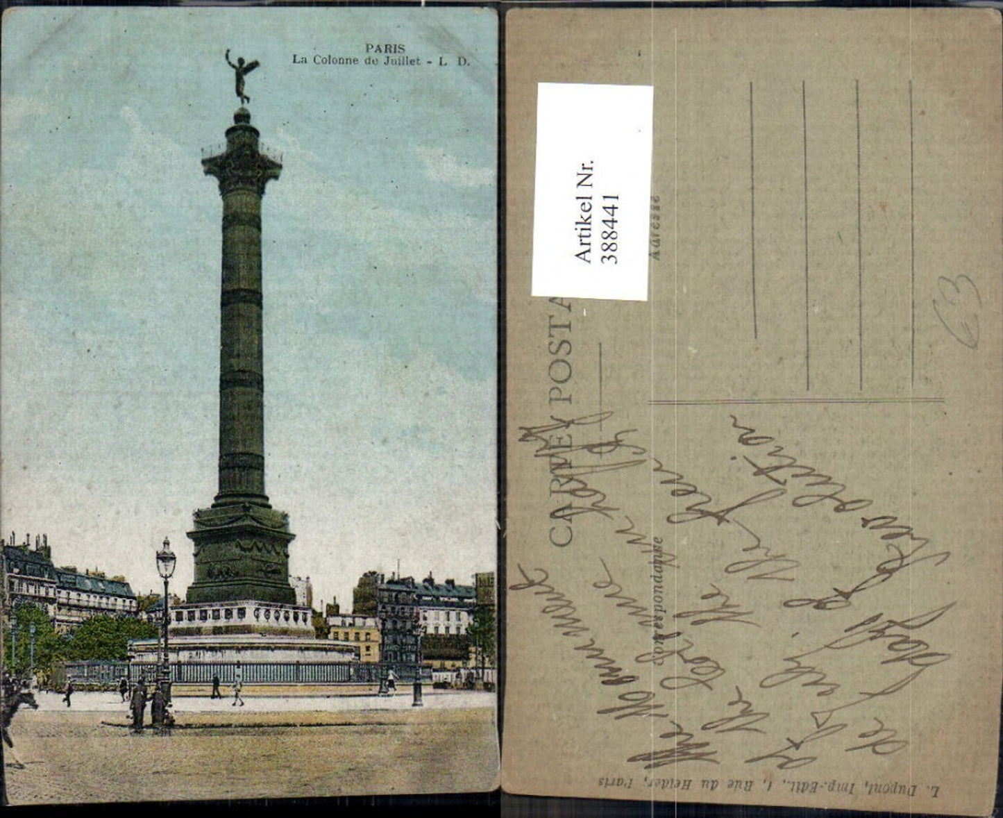 388441,Statue Monument Paris La Colonne de Juillet Säule