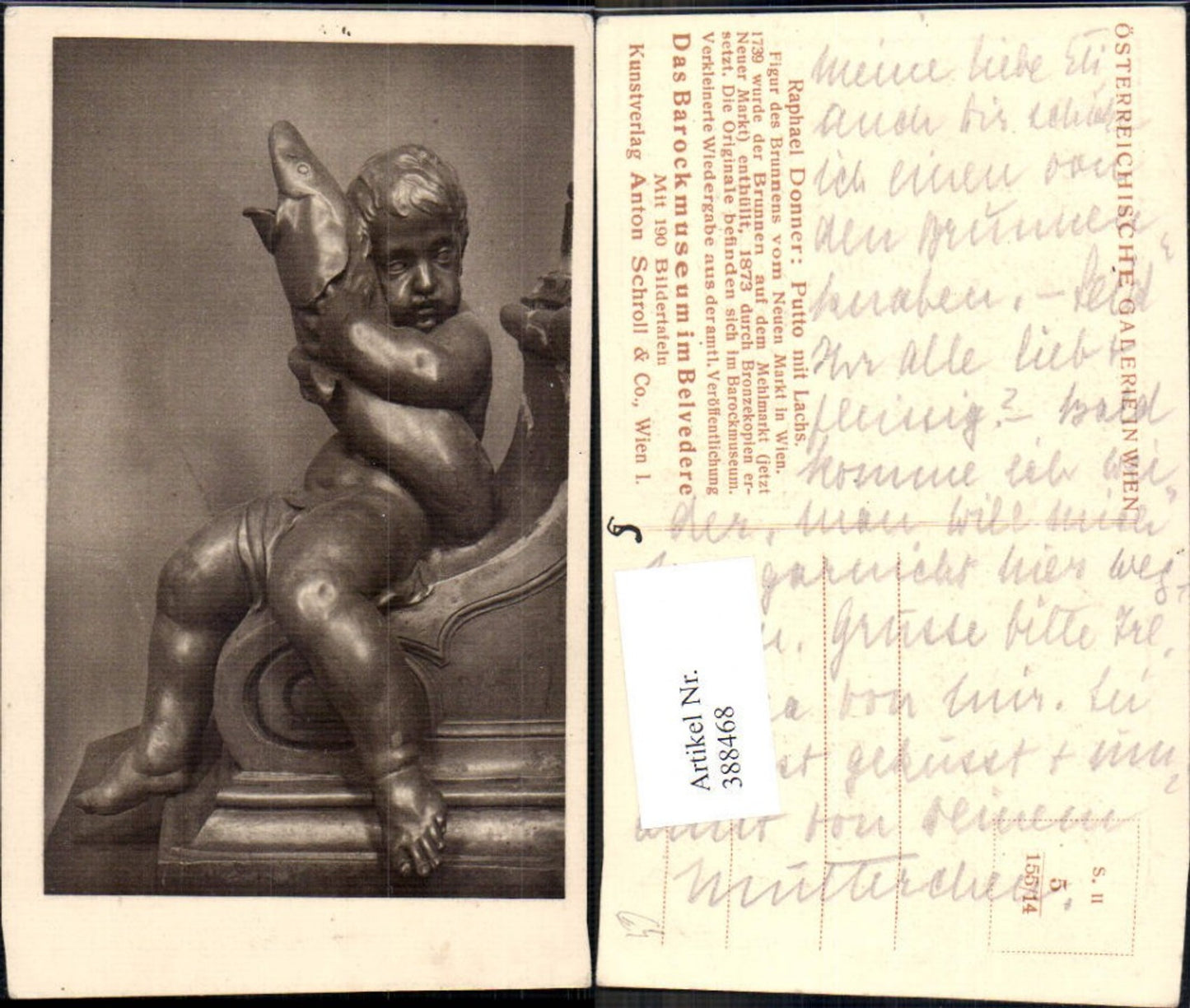 388468,Statue Monument Raphael Donner Putto mit Lachs